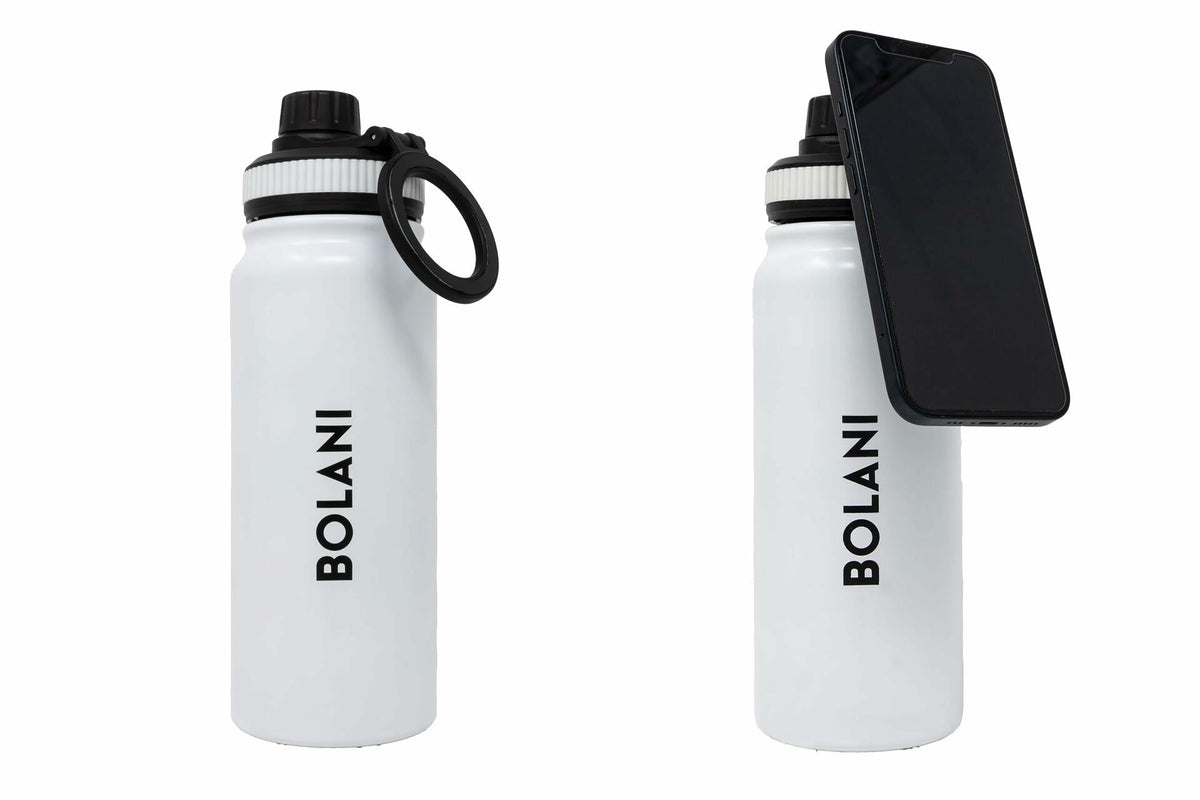 BOLANI MagSafe Water Bottle Stainless Steel 24oz White Insulated Leak Proof