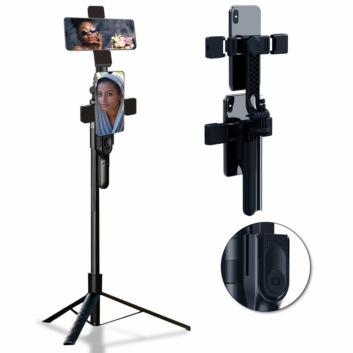 OUSHAACK 69in Phone Tripod Selfie Stick Lightweight Stand with Remote