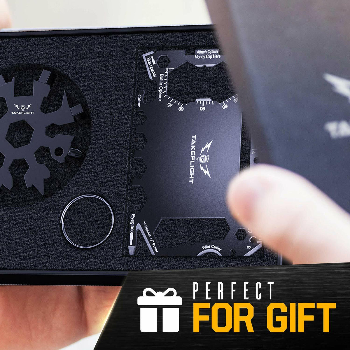 TF TAKEFLIGHT Tactical EDC Credit Card Multitool Set Black Screwdriver