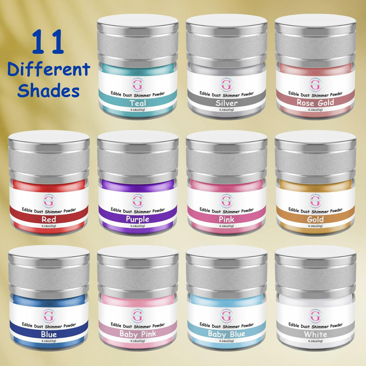 Glitter & Glitz Edible Drink Glitter Luster Dust Blue 5g Cocktail Baking