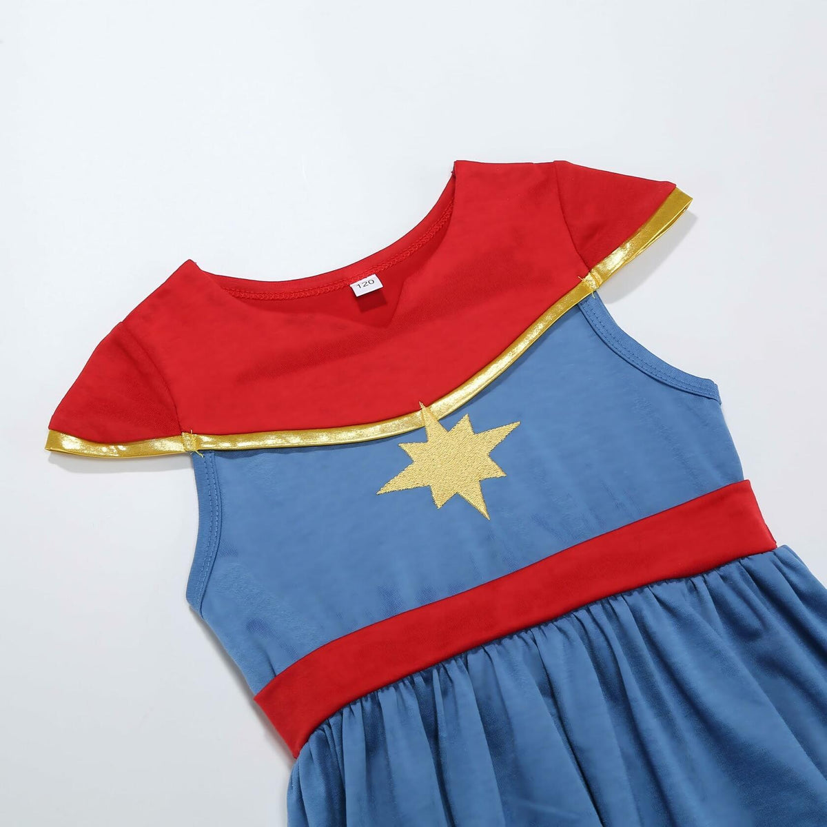 JUIULU Girls Princess Dress Costume Set Blue Size 120 (4-5T)