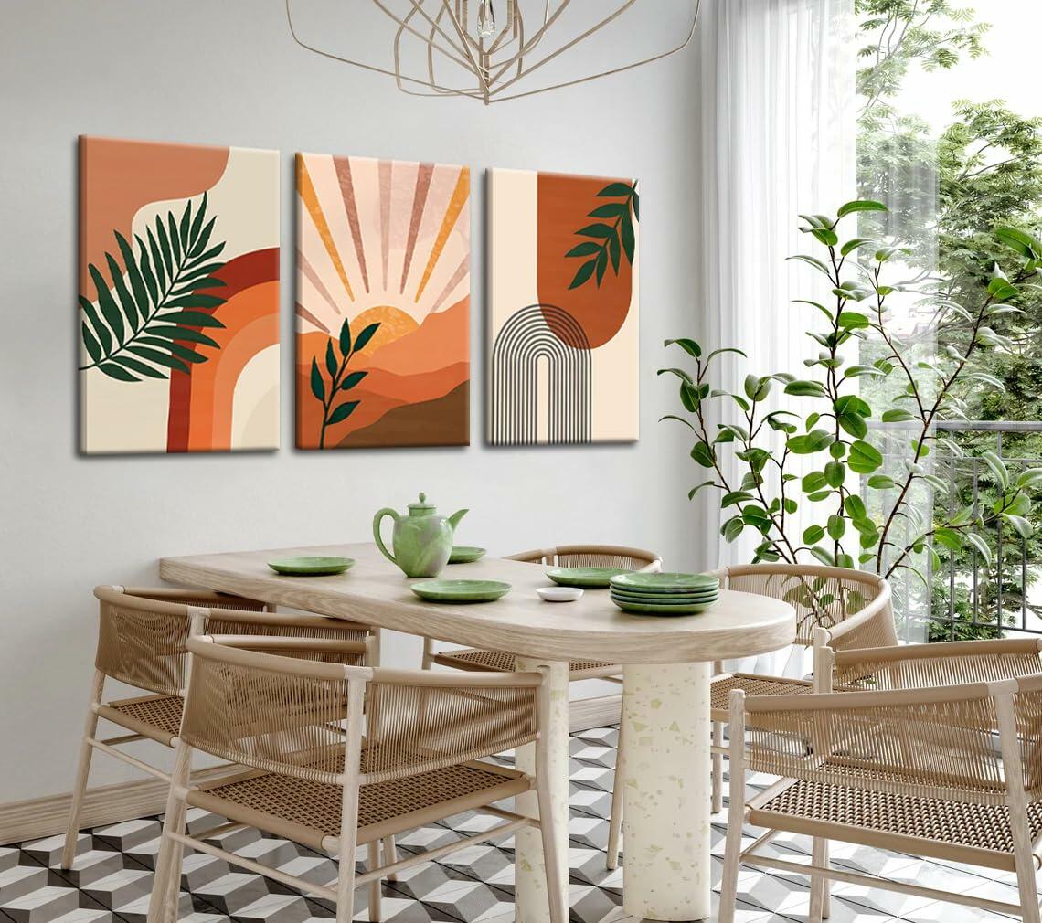 FEOWE 3Pcs Floral Botanical Canvas Wall Art Multicolor 12x16in Set