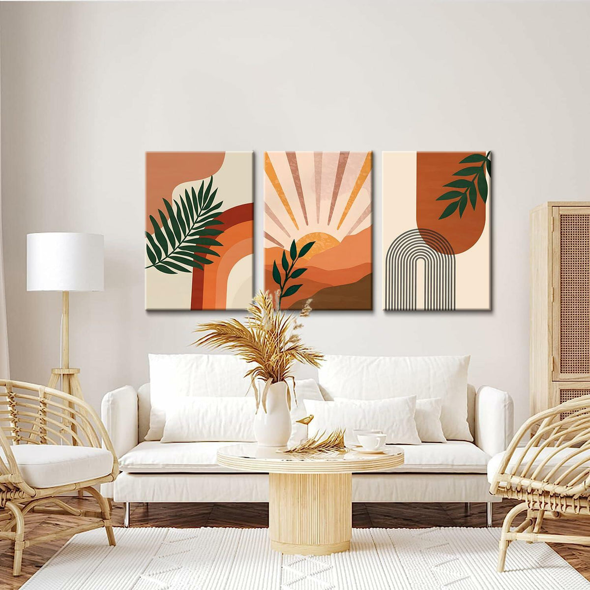 FEOWE 3Pcs Floral Botanical Canvas Wall Art Multicolor 12x16in Set
