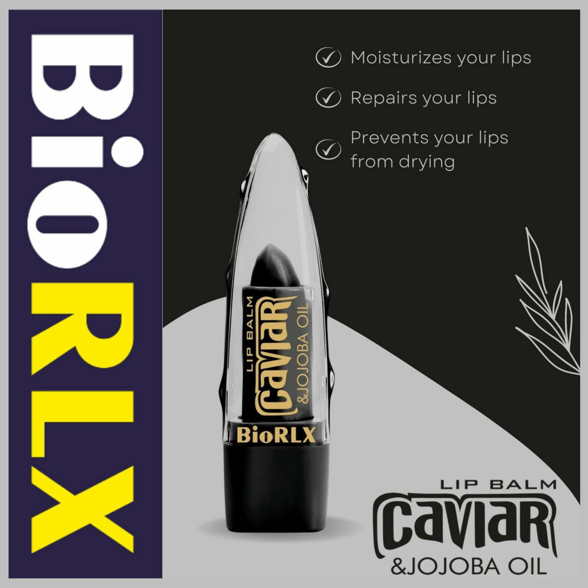 BioRLX Caviar & Jojoba Oil Lip Balm Color-Free 0.12oz Pack of 1
