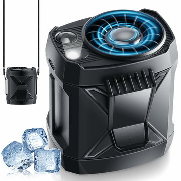 LMAMANWU Portable Rechargeable Neck Fan 4 Speeds 9200RPM Black