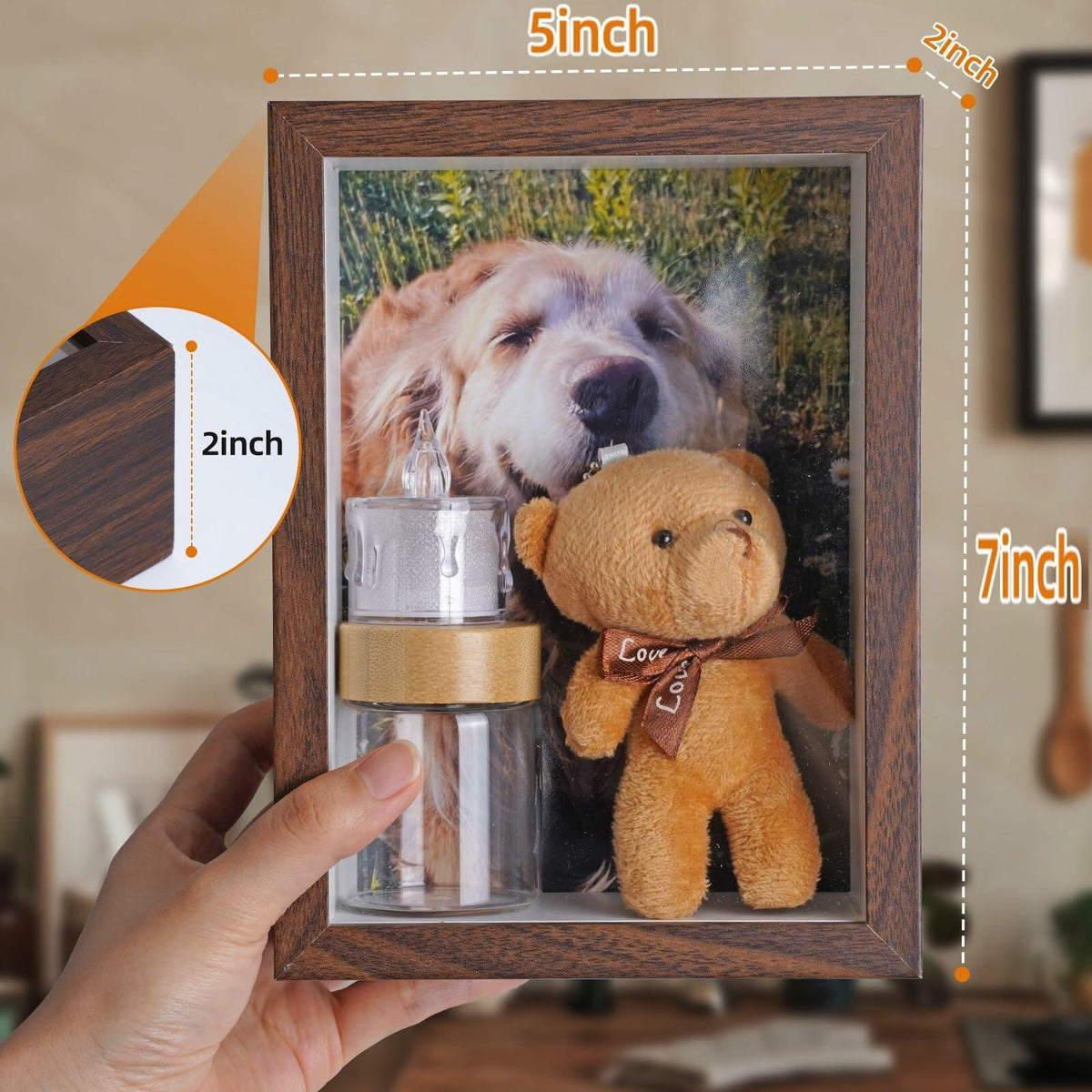 Sognotoy Wooden Dog Memorial Picture Frame 7x5 Sympathy Gift
