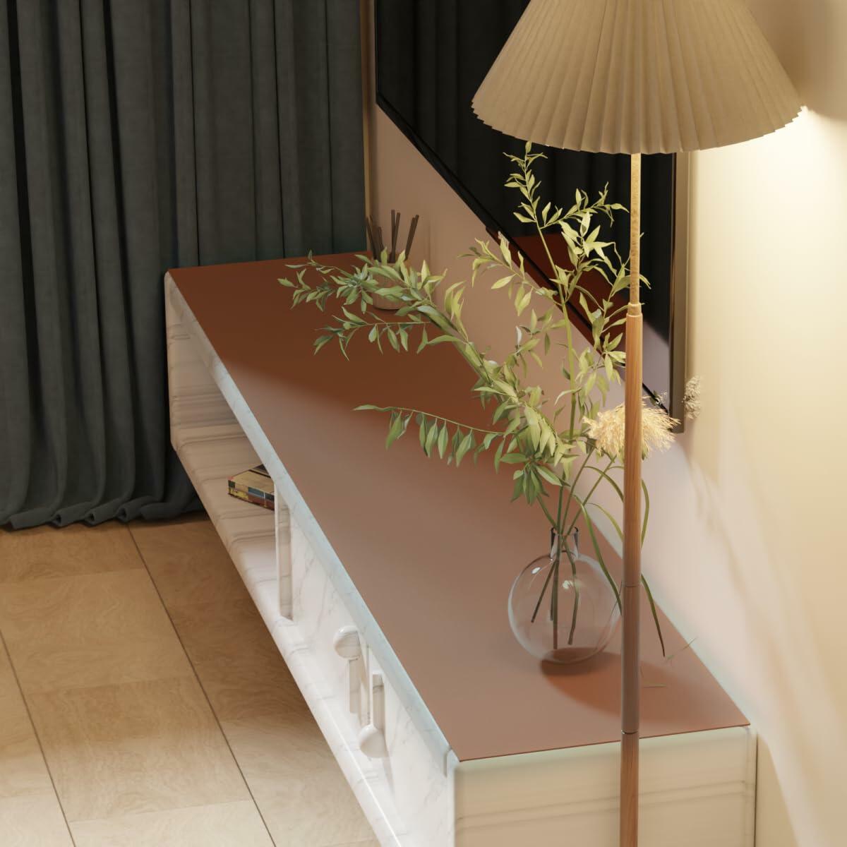 Zinkooat Leather Desk Mat 12x60 Inch 1.8mm Thick Brown+Gray