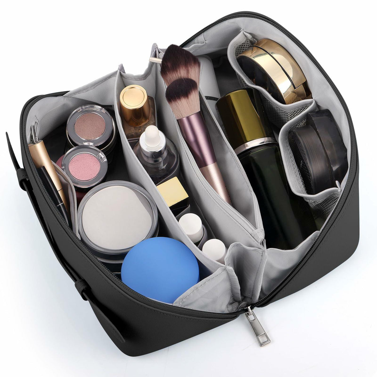 GAGAKU Large Travel Makeup Bag Waterproof Cosmetic Organizer Black