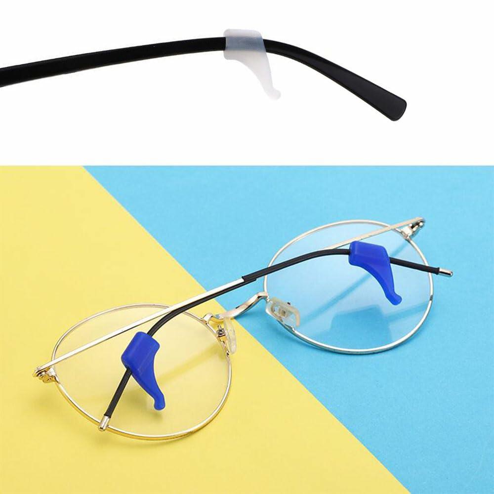 LCLONY 6 Pairs Glasses Ear Grip Silicone Anti-Slip Holders Black/White