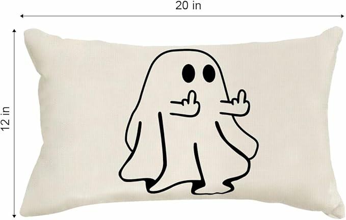 MFGNEH Halloween Ghost Pillow Cover 18x18 inch Rustic Cartoon Polyester