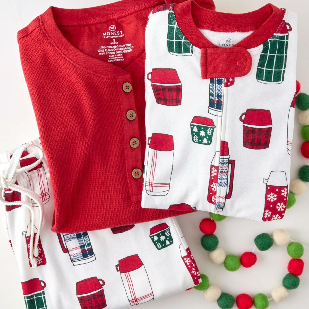 HonestBaby Organic Cotton Family Holiday Pajamas Size 24 Months
