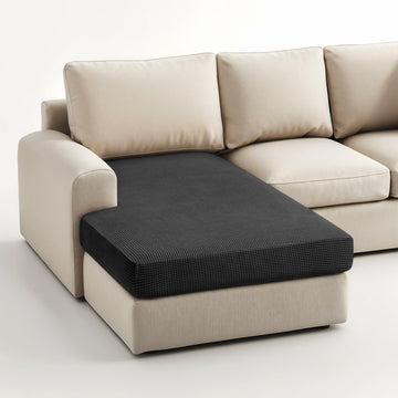 Hokway Stretch Chaise Cover Reversible Sofa Cushion Protector Black