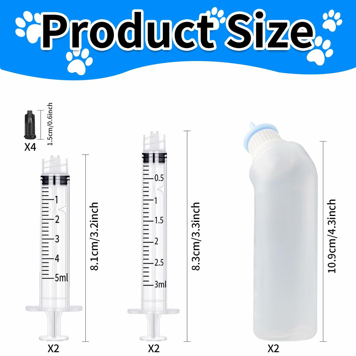 Xuandea Blue Silicone Pet Feeding Nipple Bottle for Kittens Puppies