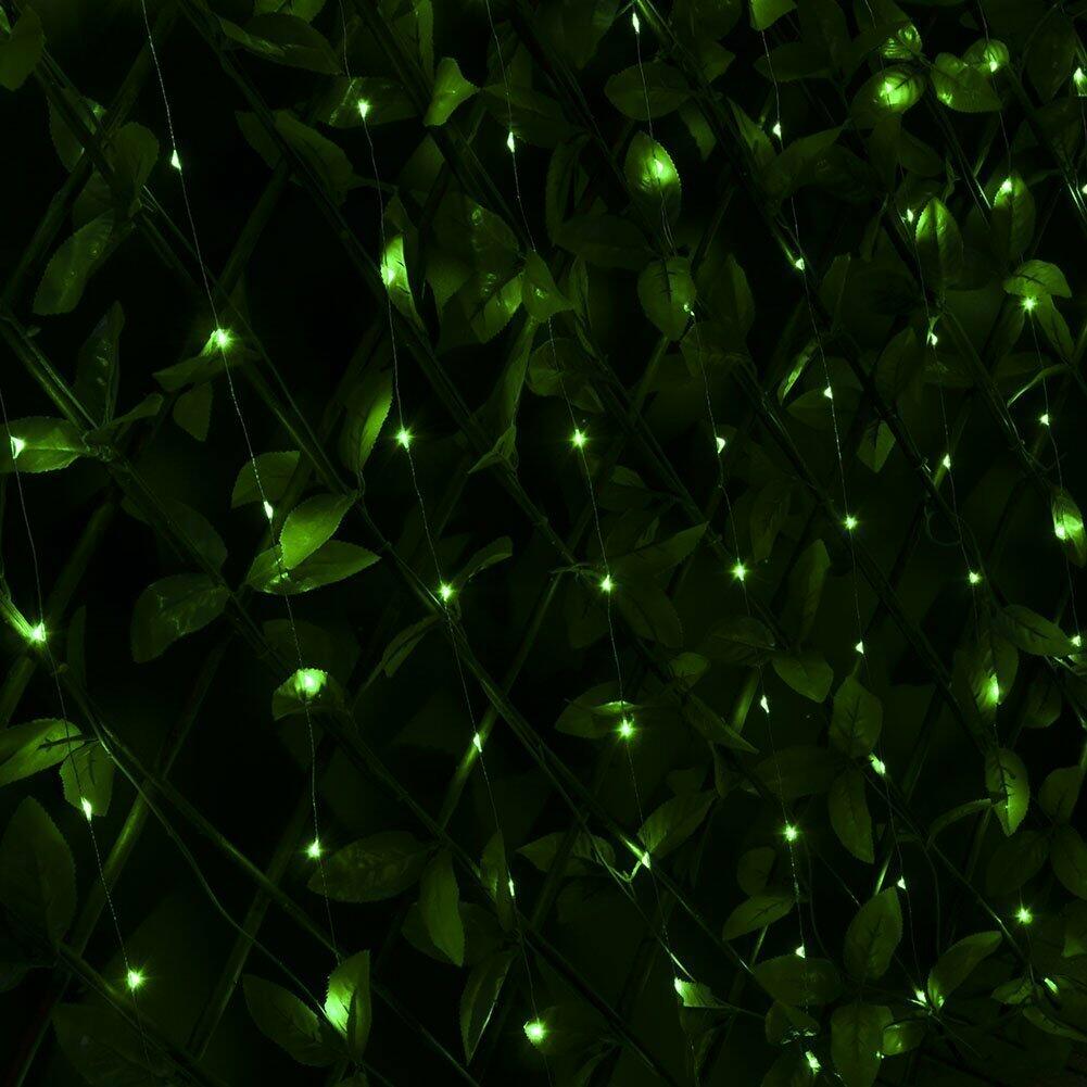 ER CHEN Green LED String Lights 99ft 300 LED Dimmable Silver Wire Remote