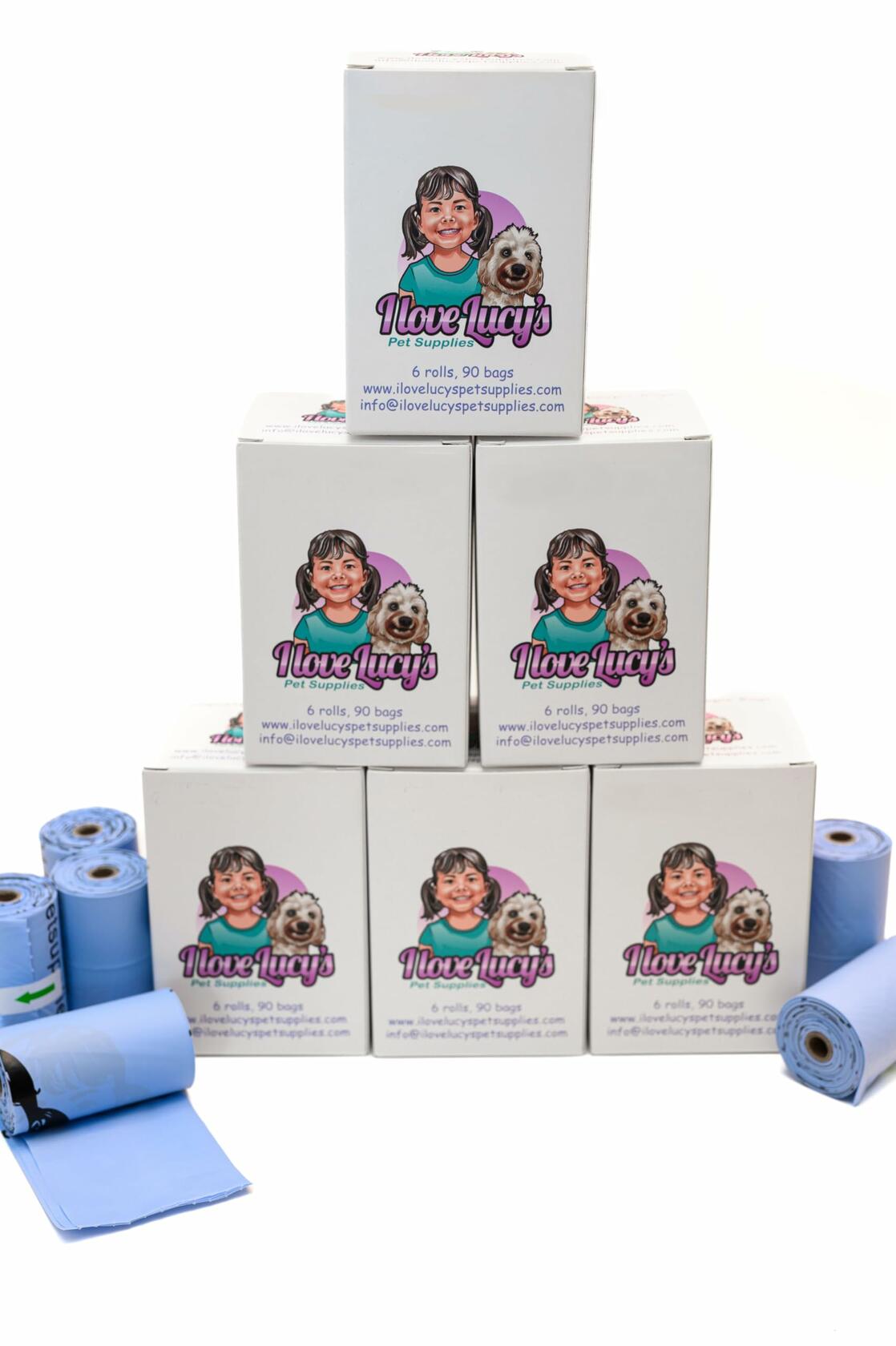 Generic Dog Poop Waste Bags Biobased Sky Blue 9x13in 90 Bags 6 Rolls