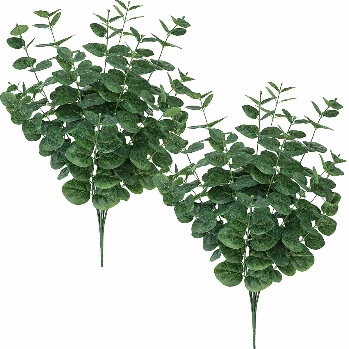 FOREST PRINCE Artificial Eucalyptus Stems 25" Green 2 PCS Silk Decor