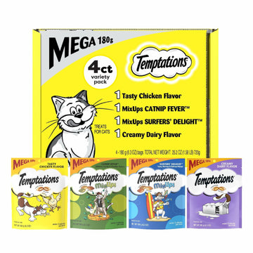 BestBy12/25 Temptations Cat Treats Variety Pack Crunchy & Soft 6.3oz 4 Pack