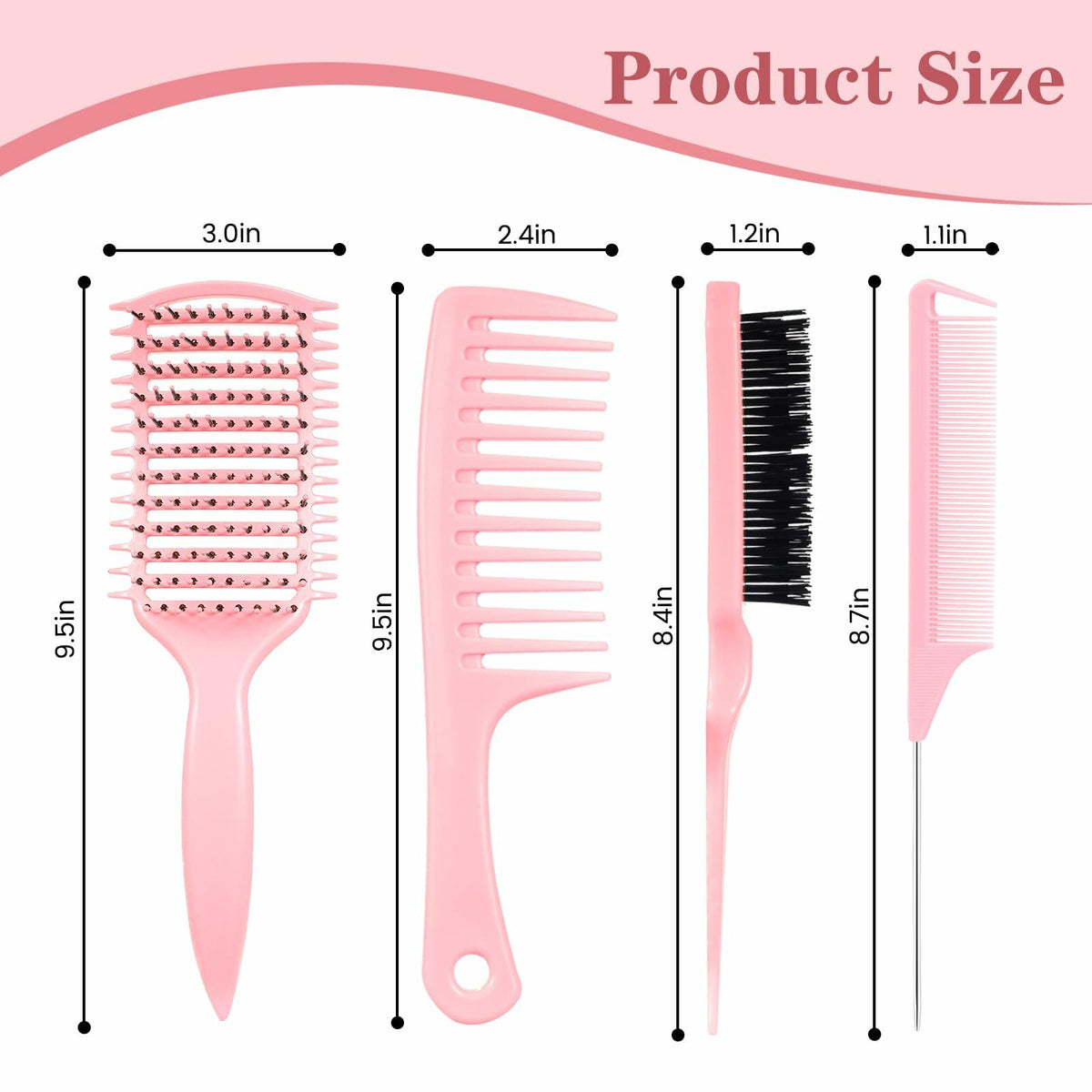 manrator Curl Defining Brush Vented Detangling Frizz Control Pink