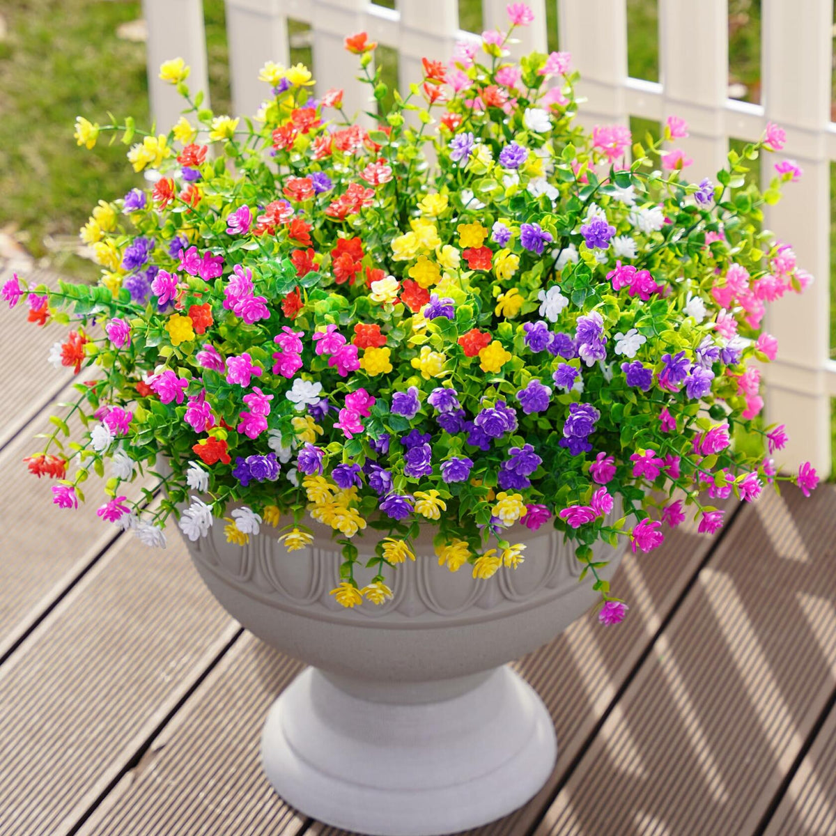 Ivydale Artificial Fall Mums Flowers 12 Bundles UV Resistant Mix Color
