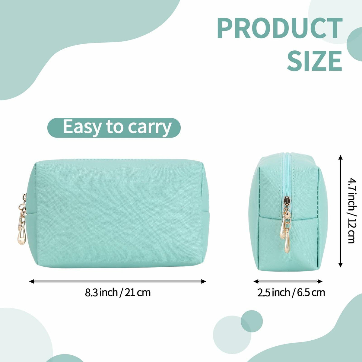 HAOGUAGUA Waterproof Makeup Bag Pouch Purse Organizer Medium Green 1pc