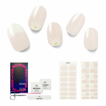 Nelikoo Semi Cured Gel Nail Strips 30 pcs Daisy Delight Floral Wraps