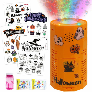 KYUKUDZ Halloween Bubble Machine Portable Automatic Lights Sound DIY