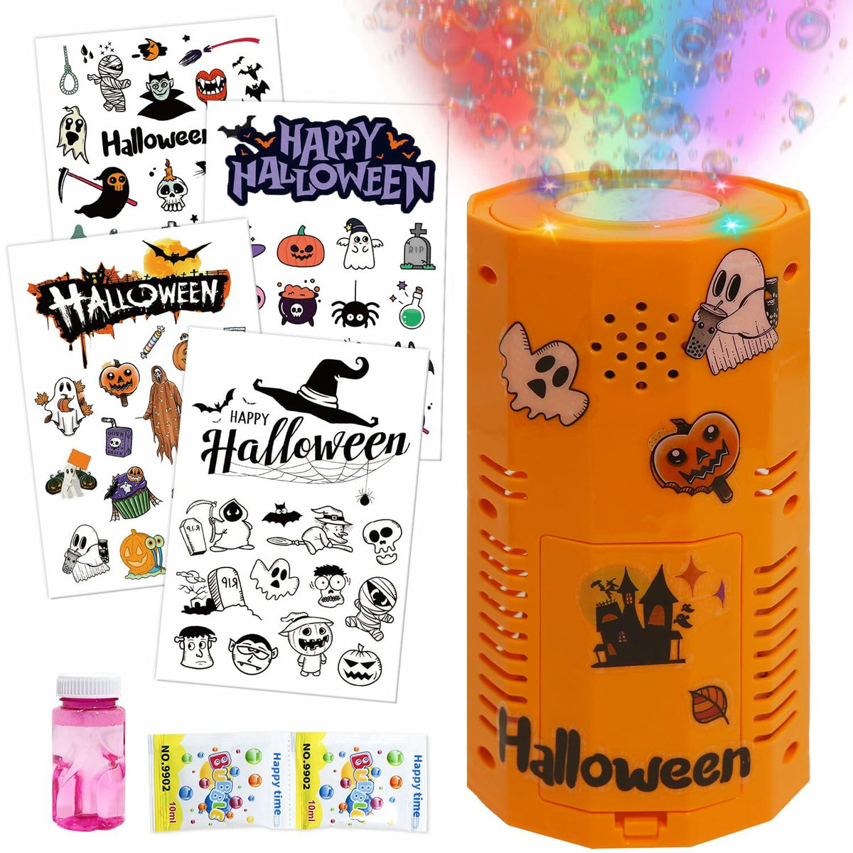 KYUKUDZ Halloween Bubble Machine Portable Automatic Lights Sound DIY