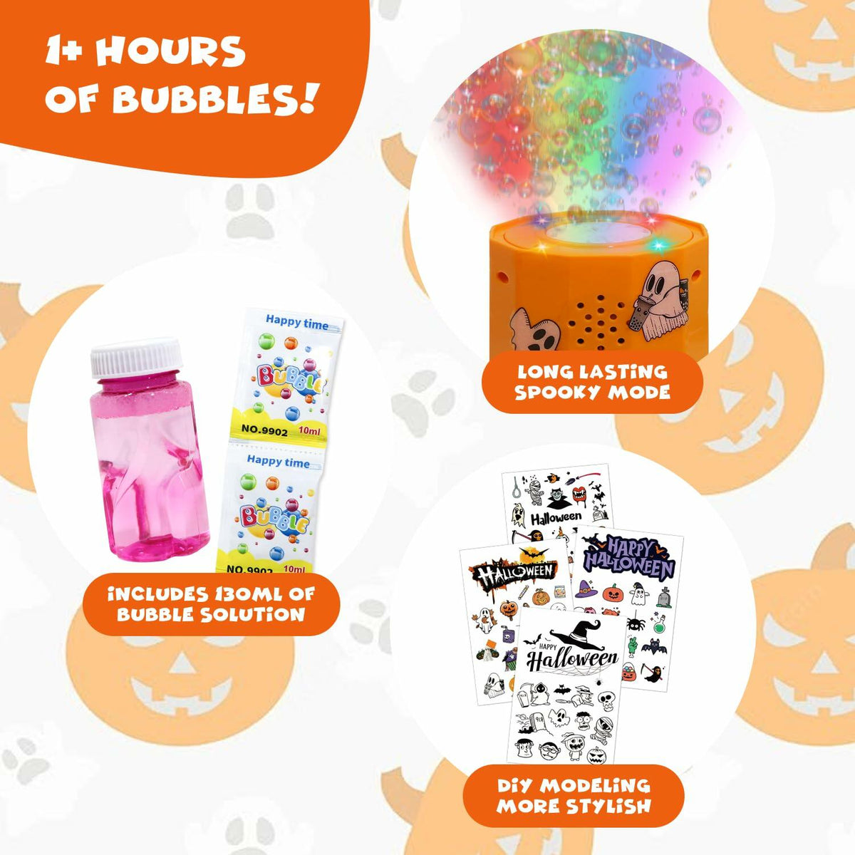 KYUKUDZ Halloween Bubble Machine Portable Automatic Lights Sound DIY