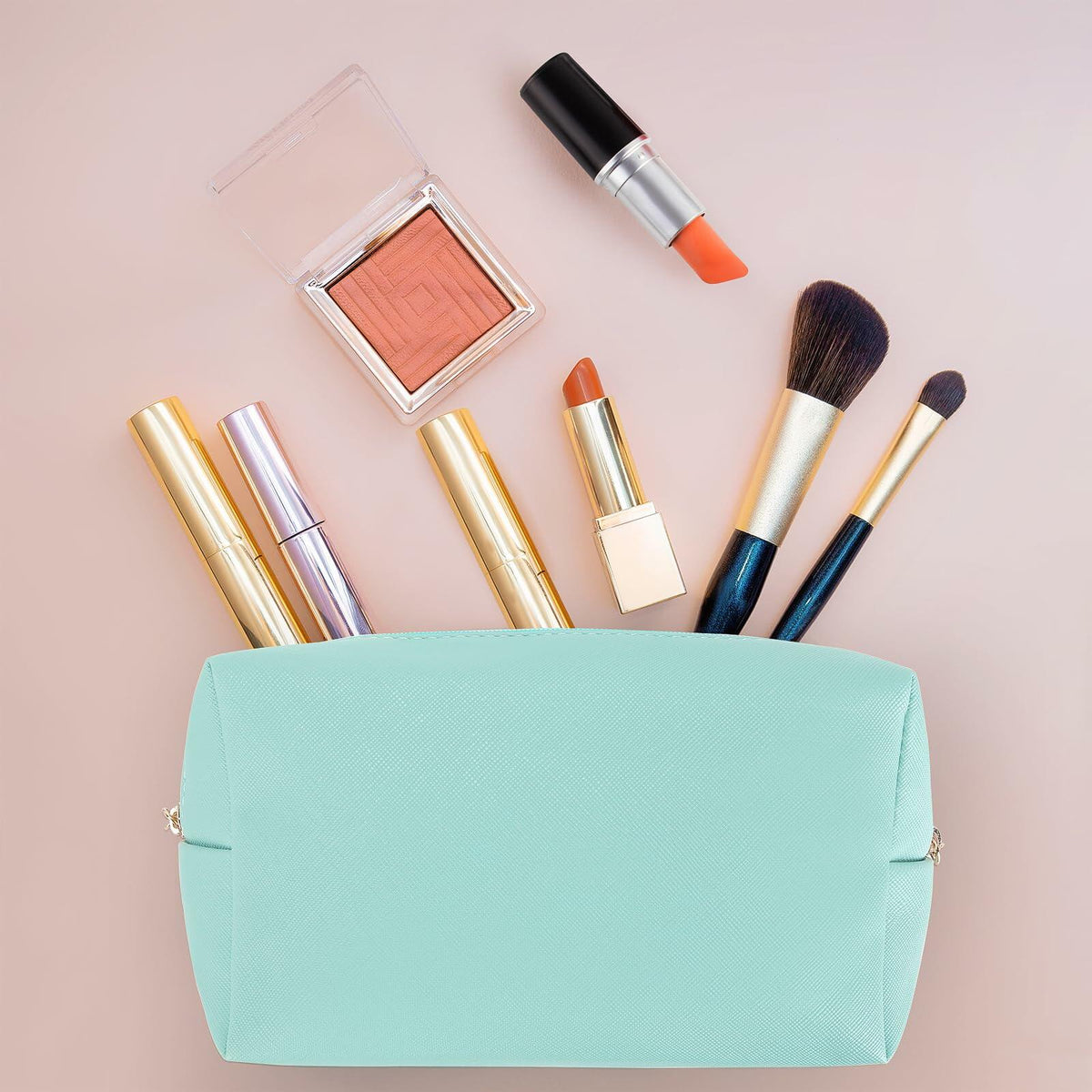 HAOGUAGUA Waterproof Makeup Bag Pouch Purse Organizer Medium Green 1pc