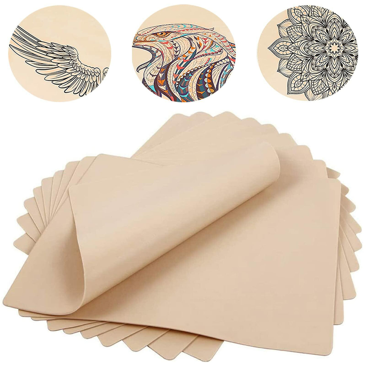 Lyuxzad Tattoo Practice Skins 10 Sheets 7.4x5.6in Double-Sided Silicone Multi