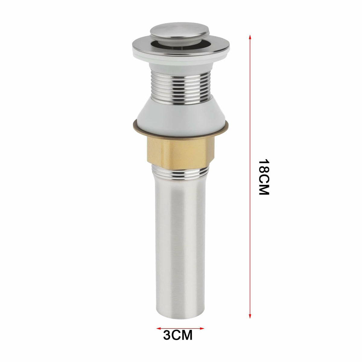 [Like New] SG Store Stainless Steel Sink Drain Plug 18x3cm for Non-Overflow Basin Kitchen