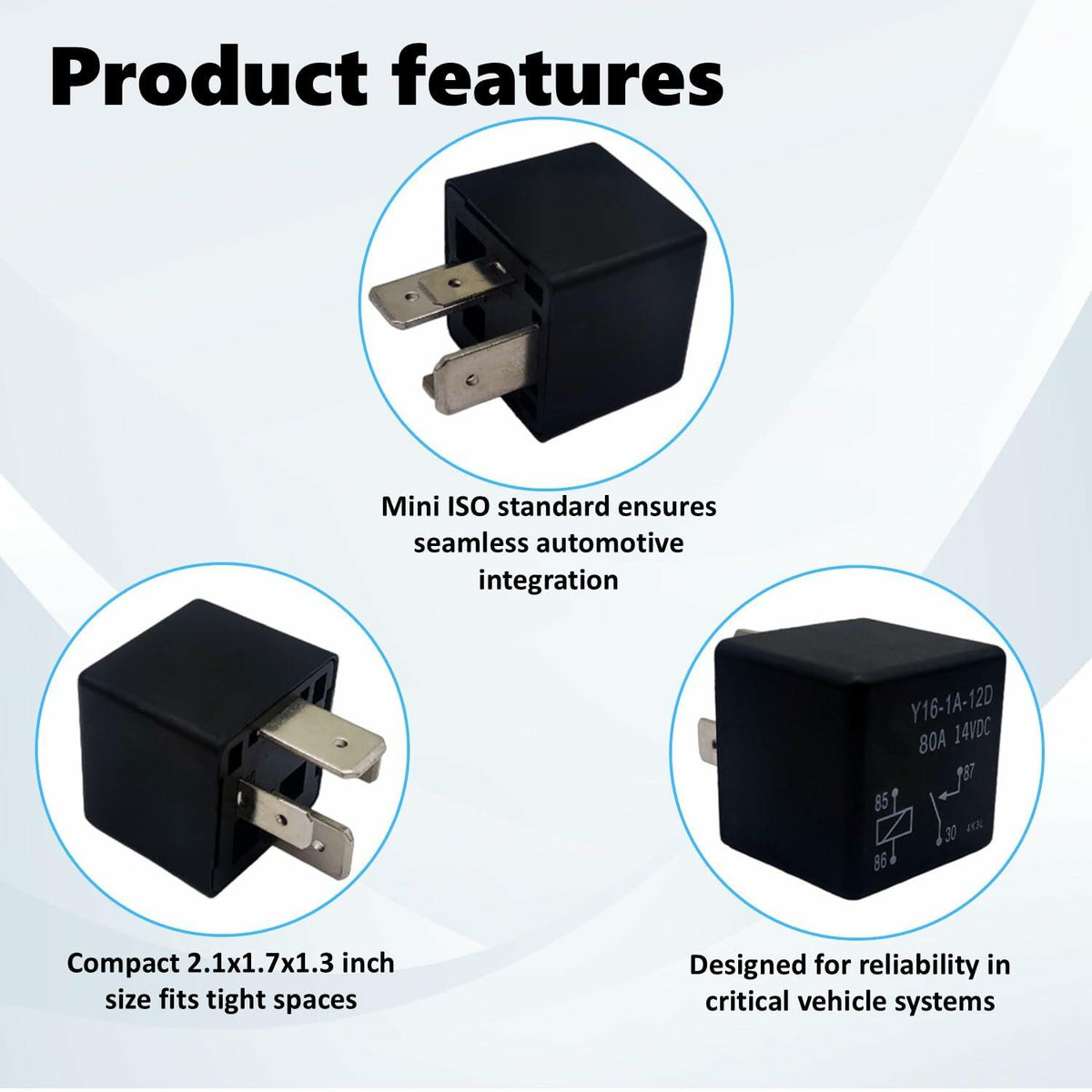 Alikkash Mini ISO Automotive Relay 90987-02025 12V 80A 4 PIN