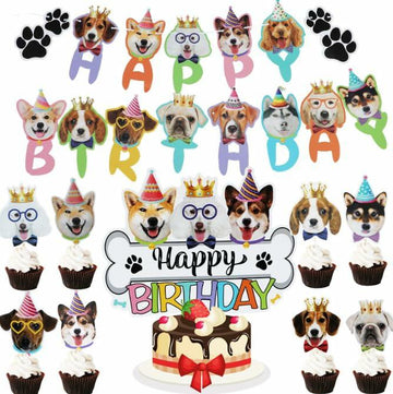 Generic Veewon Dog Faces Claws Party Banner Colorful Paper Medium