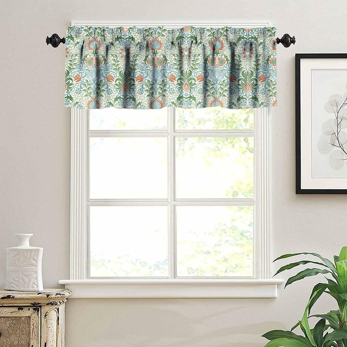 Focusbrite William Morris Floral Insulated Curtain Valance 54x18in 1 Panel
