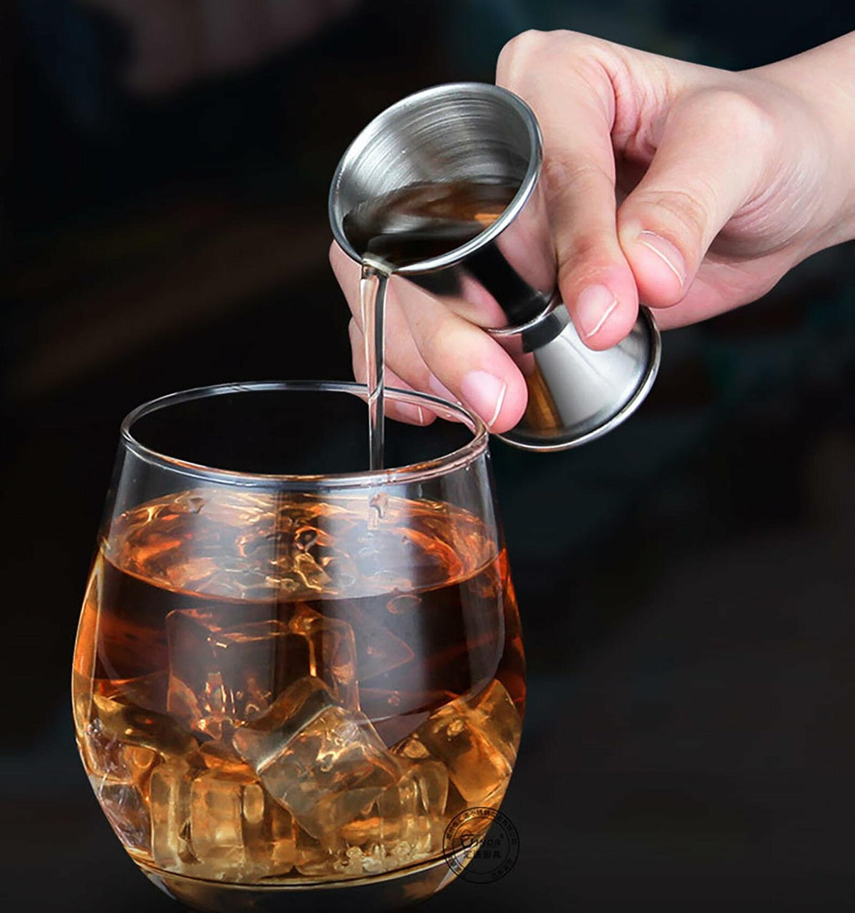 YIKANGHENG Silver Stainless Steel Cocktail Double Jigger 45ML 30ML