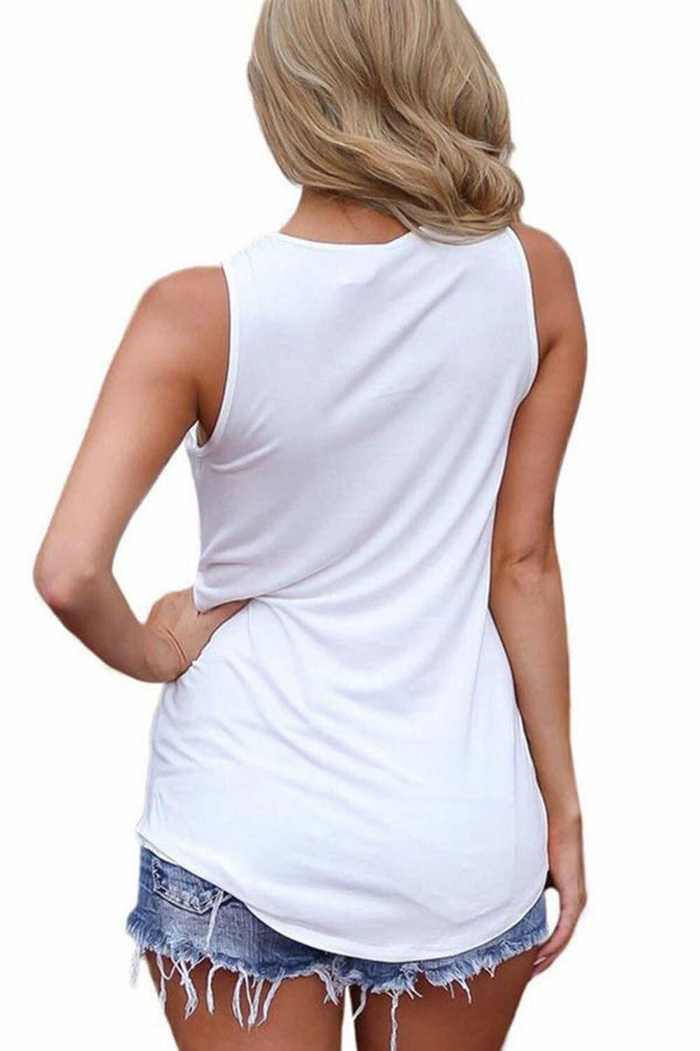 [Like New] Sarin Mathews Womens Tank Top Sleeveless Criss Cross White Size M