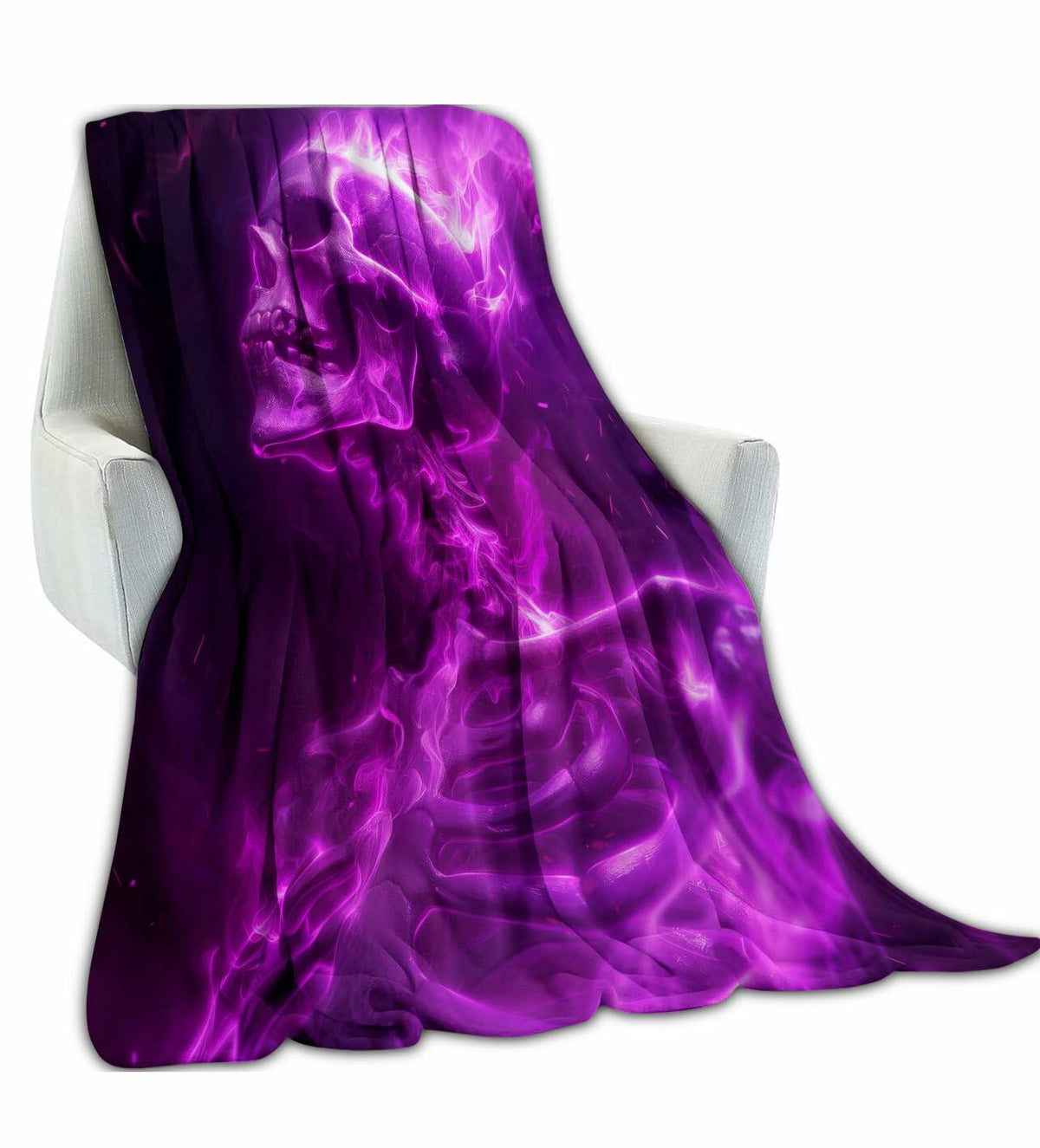 amepay Purple Skull Plush Flannel Throw Blanket 60x50 Inch