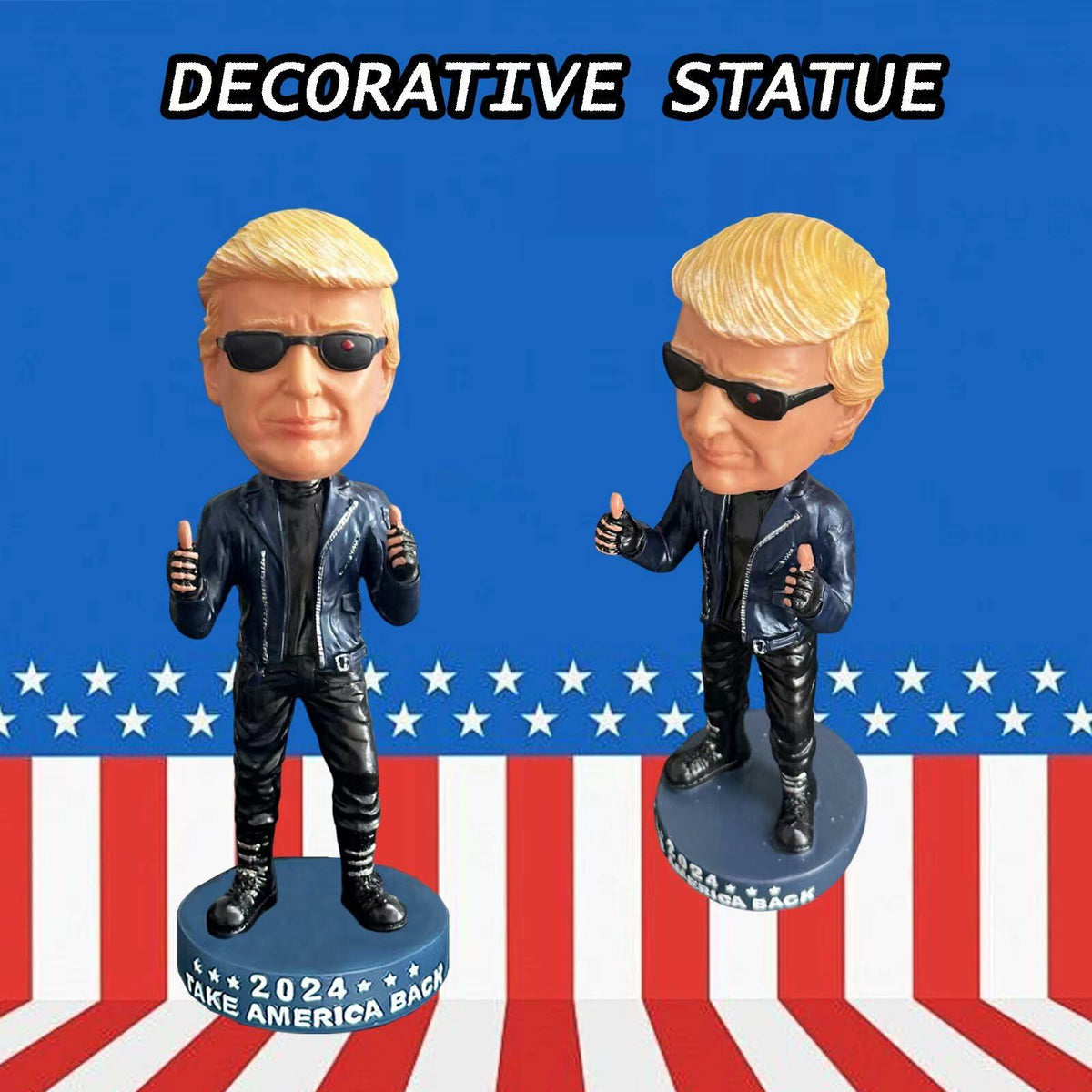 UKMPFGJ Donald Trump 2024 I Will Be Back Resin Puppet Black Political