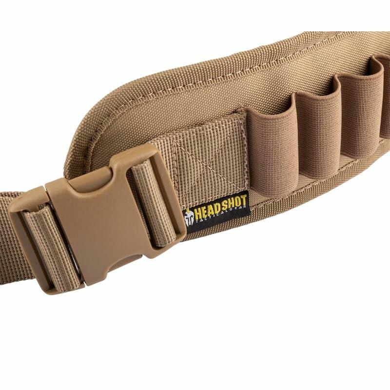 Headshot Tactical Gear 25 Round 12/20 Caliber Waist Type Bandolier (Coyote)