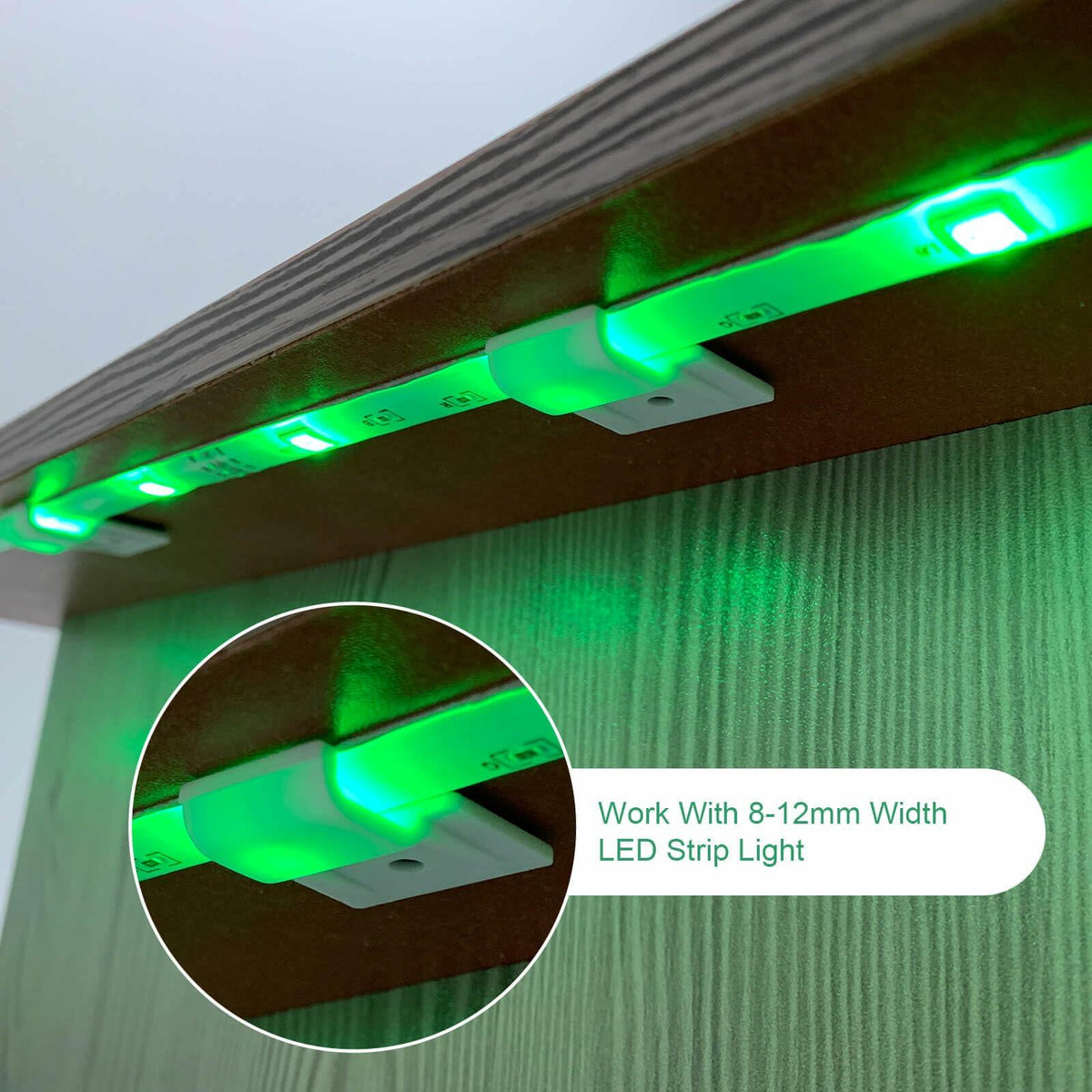 Rxment Govee Mounting Clips for 8-10mm LED Strip Lights White 100 Pack