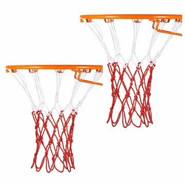 2 Pack Red White Basketball Net 12 Loops Polyester All Weather Durable
