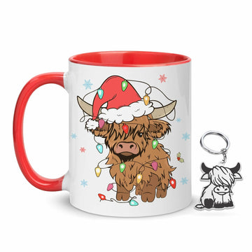 Hyturtle Highland Cow Coffee Mug 11oz Ceramic Christmas Color Xmas