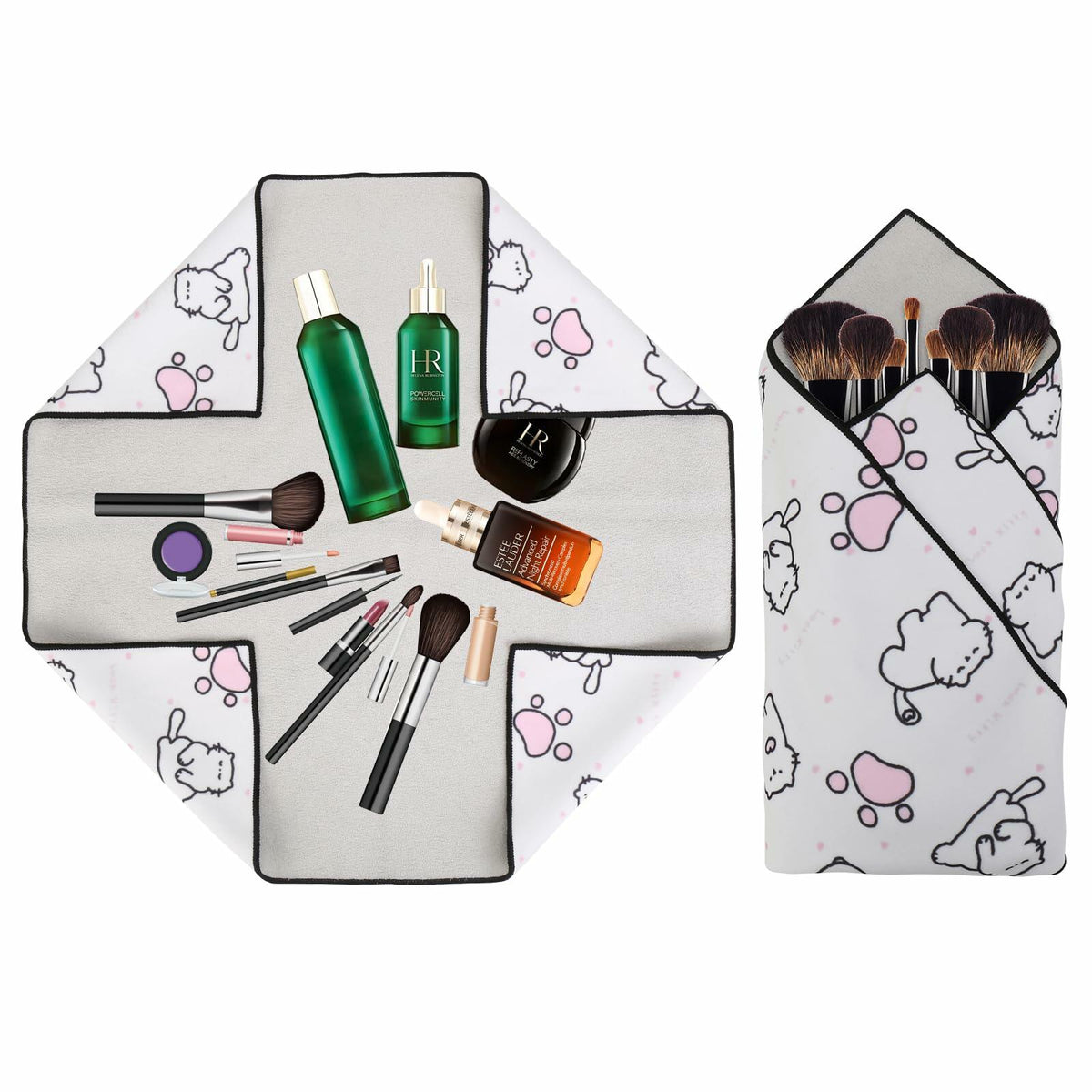 SANWICH Magic Cloth Makeup Bag Clear Hemp 2PCS Portable Cosmetic Organizer