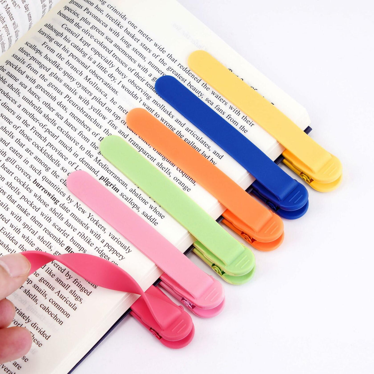 POUWANS Automatic Silicone Bookmarks 6pcs Style-c Book Accessories
