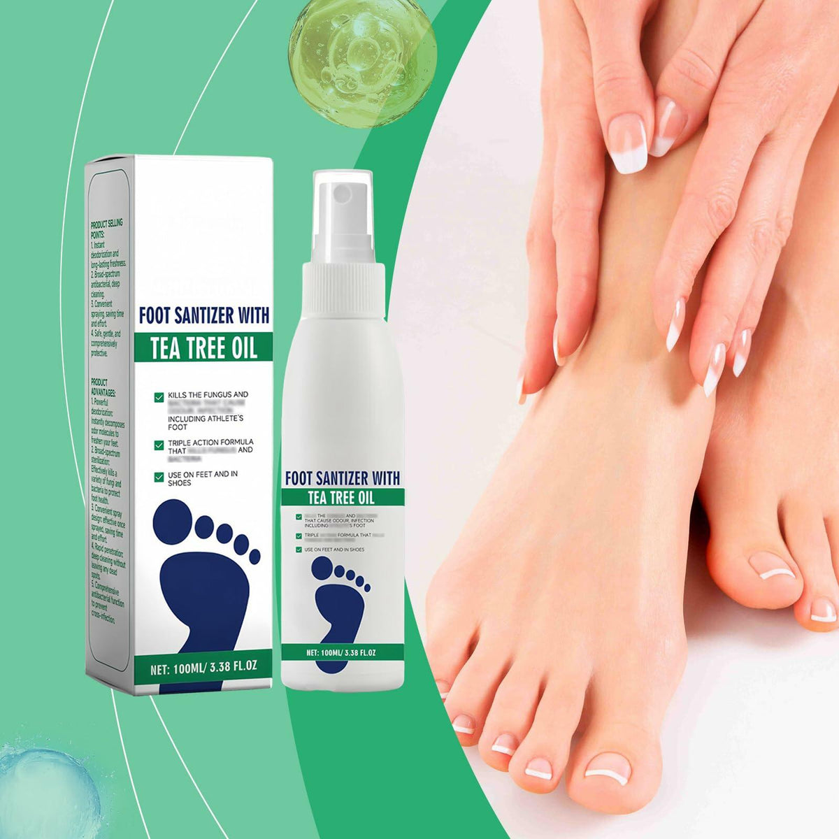 Generic Foot Sanitizer Spray with Tea Tree Oil Clear 1PCS
