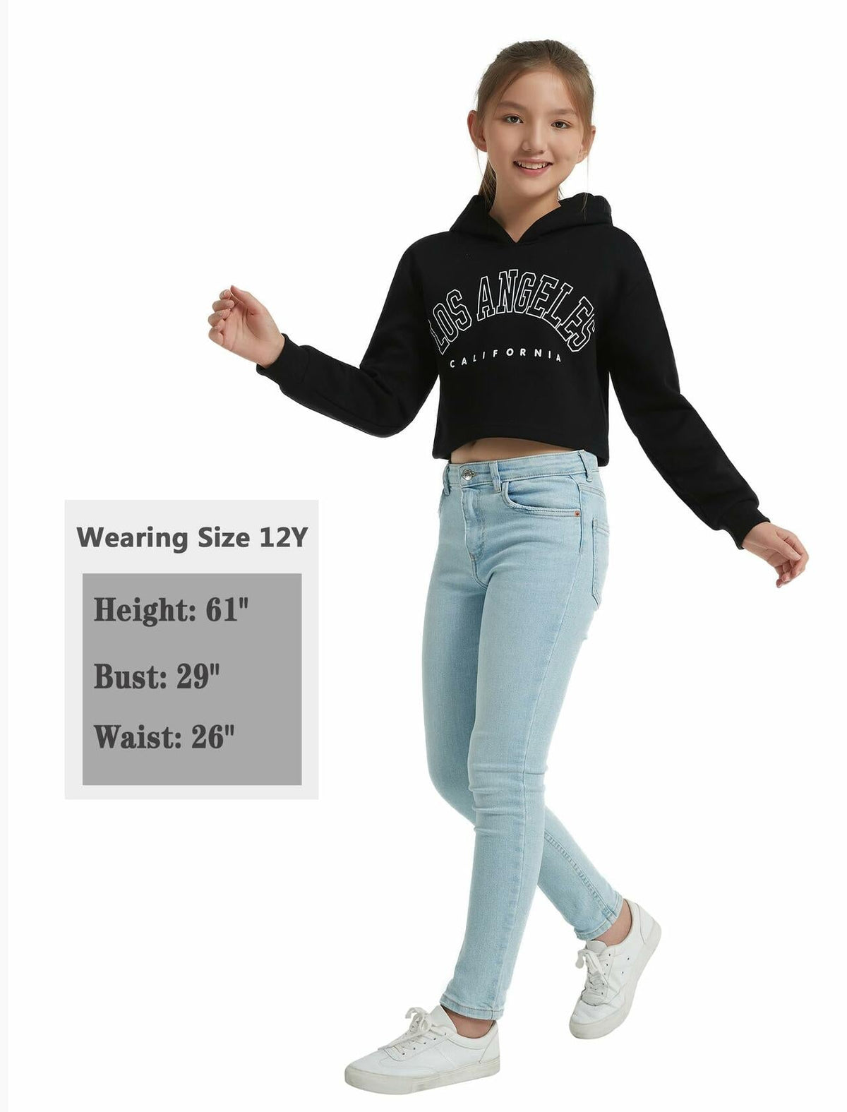 EXARUS Girls Kitty Print Sweatshirt Crew Neck Long Sleeve Khaki Size 12Y