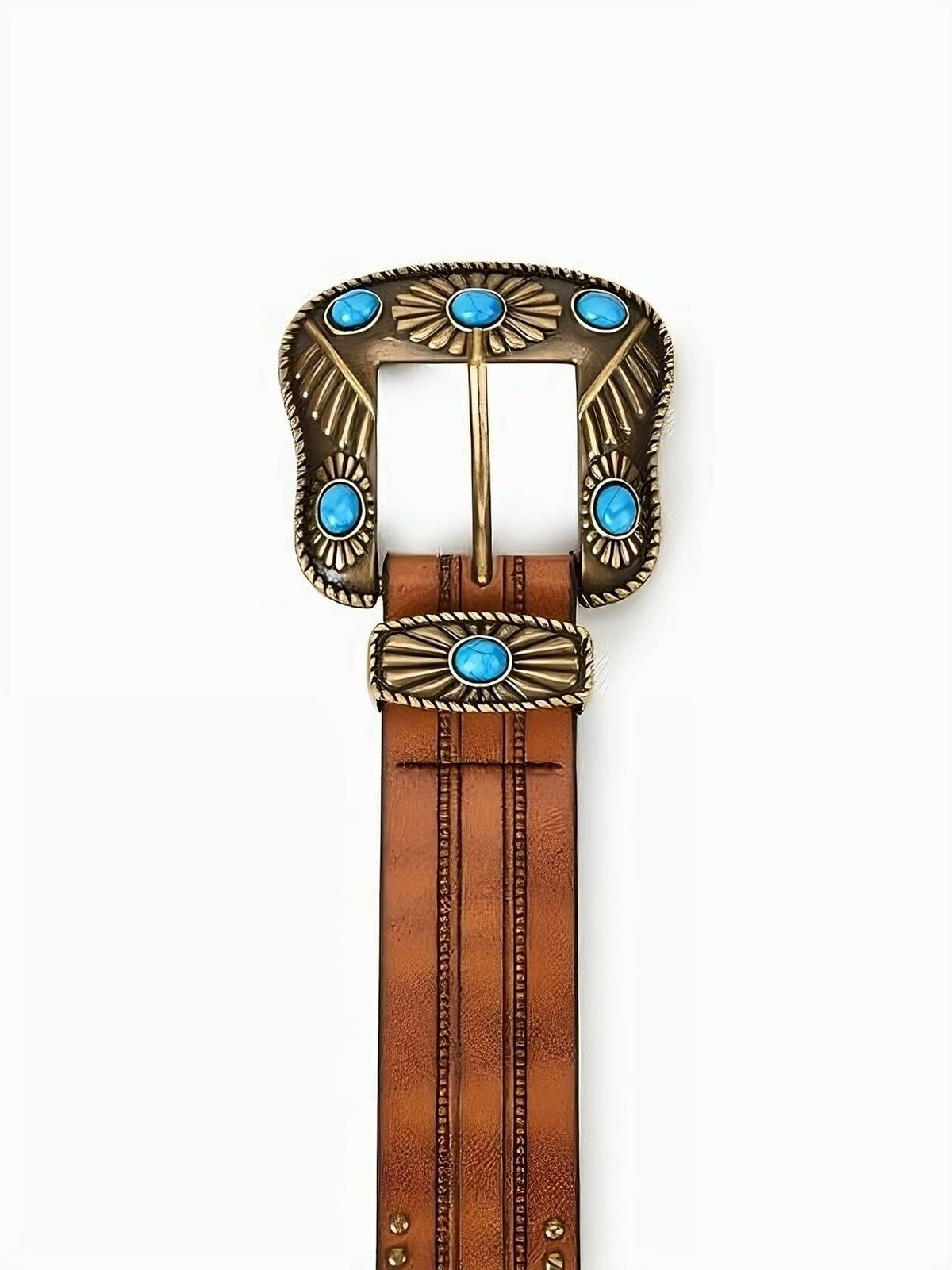 NociHah Adjustable Vintage Western Leather Belt Brown Waist 28-38