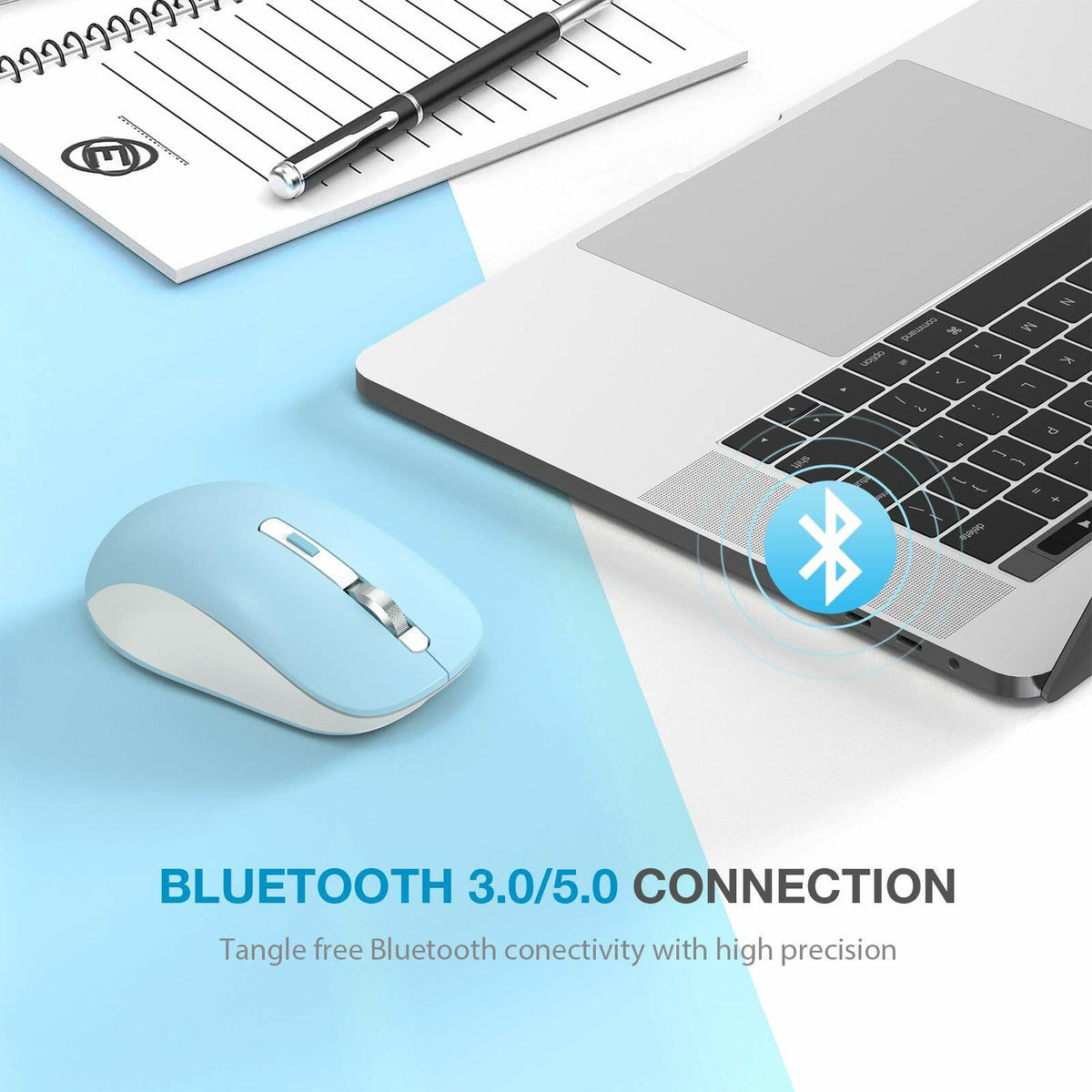 JOYACCESS Bluetooth 2.4G Wireless Mouse Dual Mode USB Blue