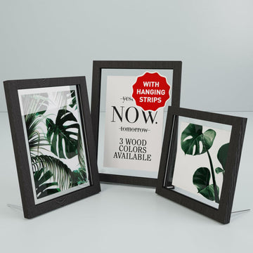 Latile Floating Picture Frames 3 Pc Glass Large Square Black UV Protection