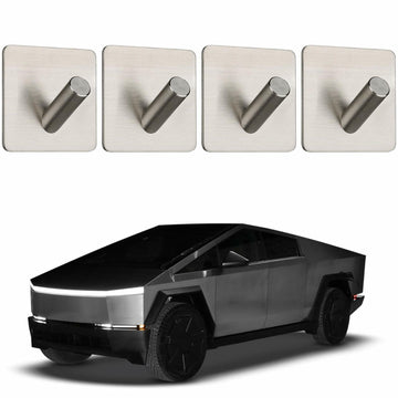 TSTESE 4PCS Stainless Steel Trunk Hooks for Tesla Cybertruck 2024-2025 Silver
